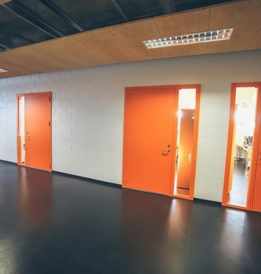 Двери оранжевого цвета