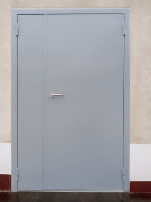 Полуторная серая стальная дверь Полуторная серая стальная дверь