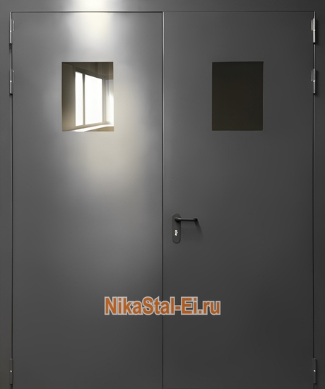 Двупольная противопожарная дверь с остеклением ei-60 Двупольная противопожарная дверь с остеклением ei-60