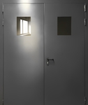 Двупольная противопожарная дверь с остеклением ei-60