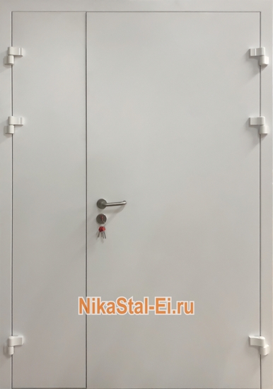 Полуторная глухая противопожарная дверь ei-60 с двухсекционными петлями