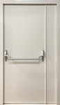 Полуторная глухая противопожарная дверь ДПМ ei-60 с ручкой Антипаника