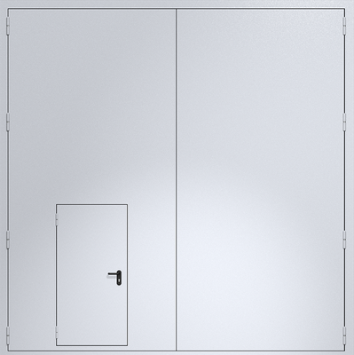 Промышленные противопожарные ворота из сэндвич-панелей 5000х5000 мм Промышленные противопожарные ворота из сэндвич-панелей 5000х5000 мм